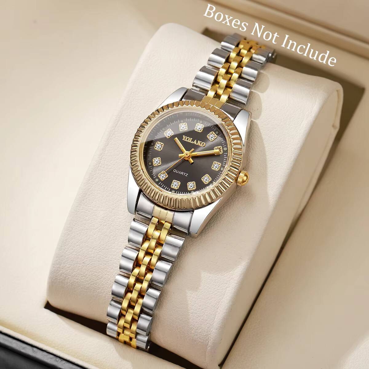 Fashion Rhinestone Women Quart - مراجعة Luxury Watch Organizer وسعره