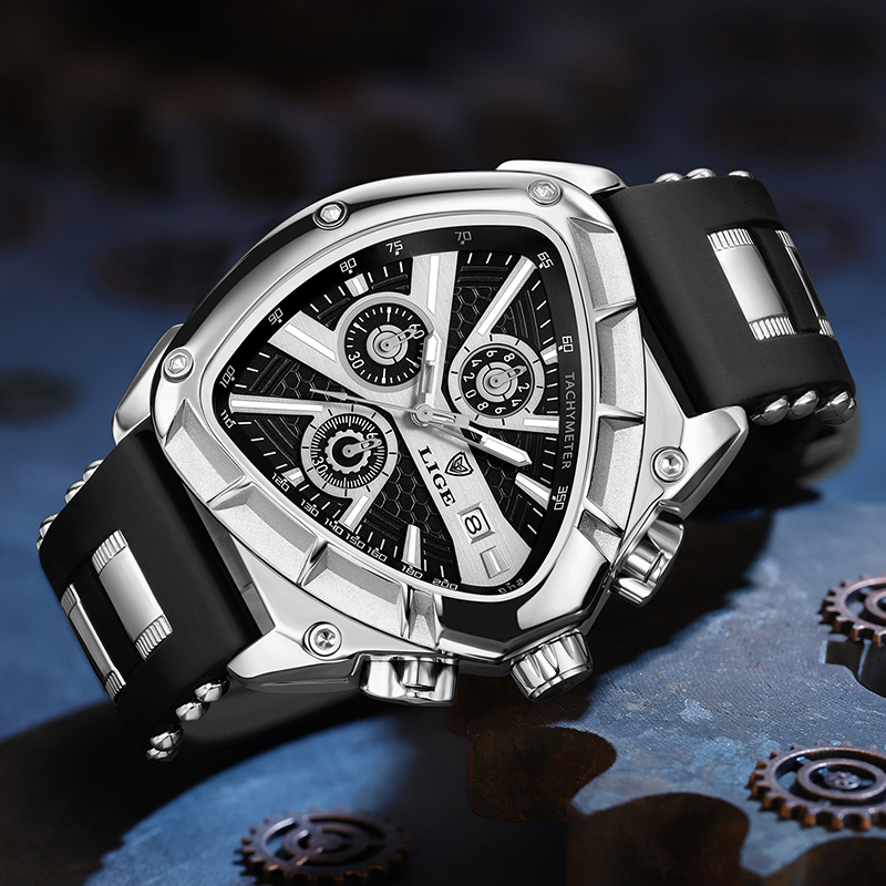 LIGE Fashion Men's Watch Luxur - مراجعة Watch Triangle Luxury وسعره