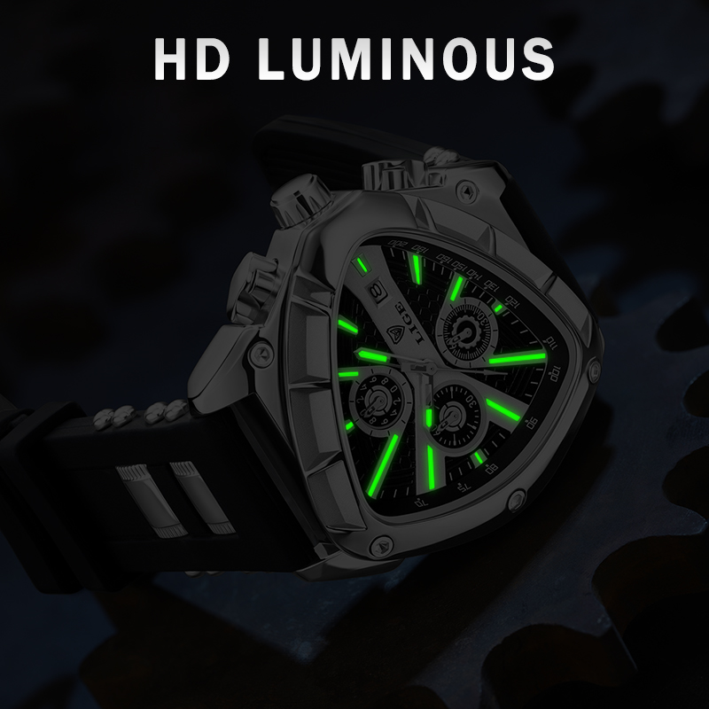 LIGE Fashion Men's Watch Luxur - مراجعة Watch Triangle Luxury وسعره