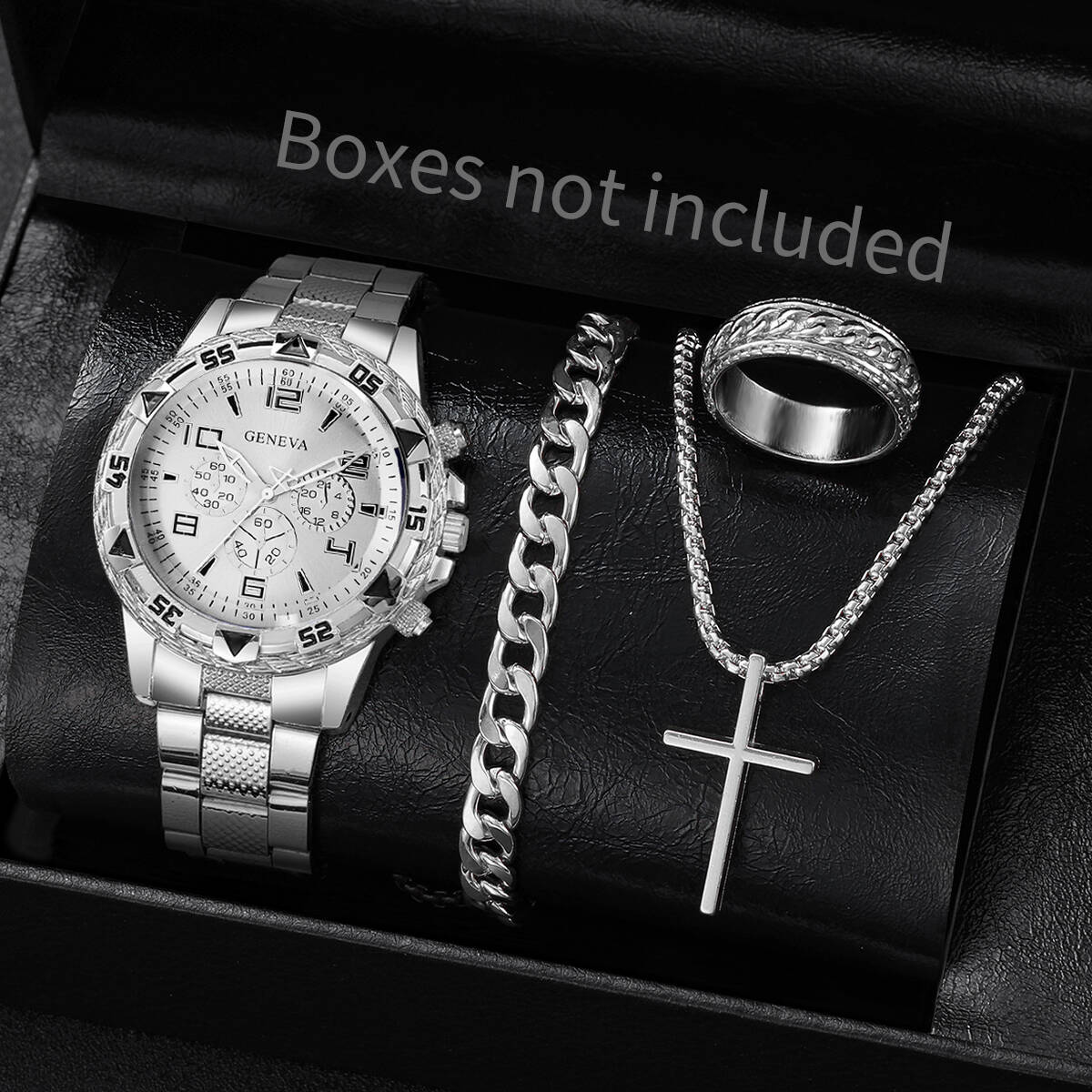 4PCS/Set Fashion Men Business  - مراجعة Luxury Watch Organizer وسعره