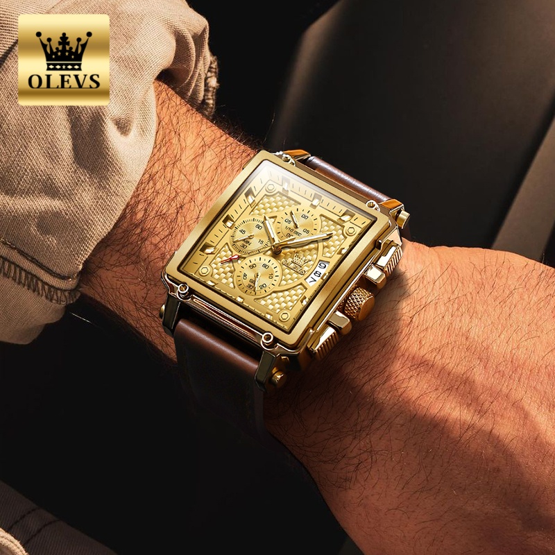 OLEVS brand mens watches water - مراجعة Luxury Watch Leather وسعره