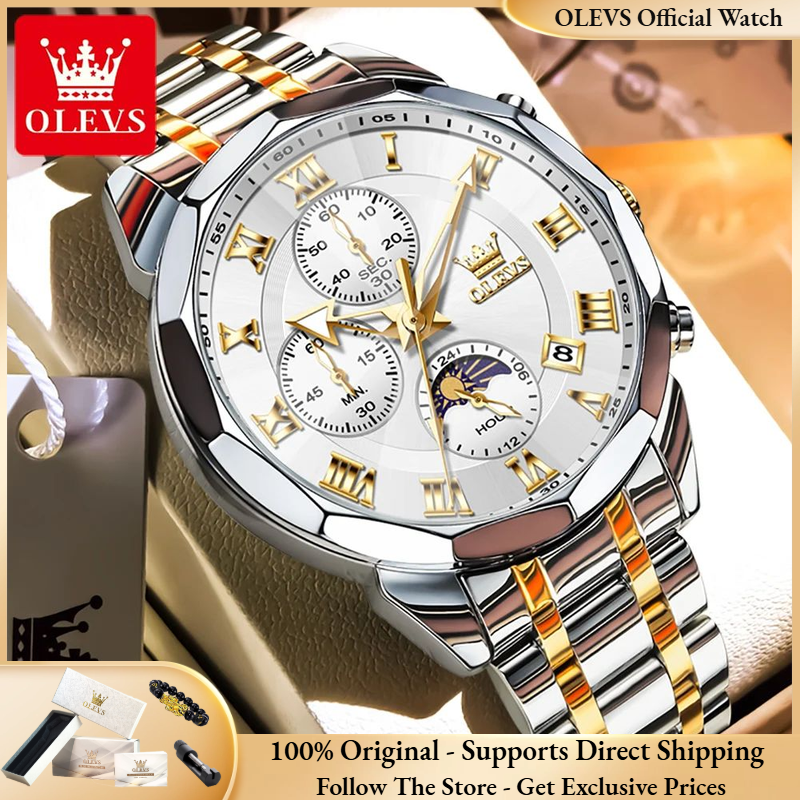 OLEVS 3675 Men Watch Top Origi - مراجعة Luxury Watch Hd وسعره