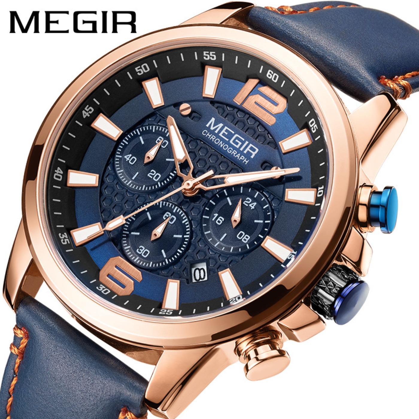MEGIR 2020 Luxury Watches Men  - مراجعة Luxury Watch Leather وسعره