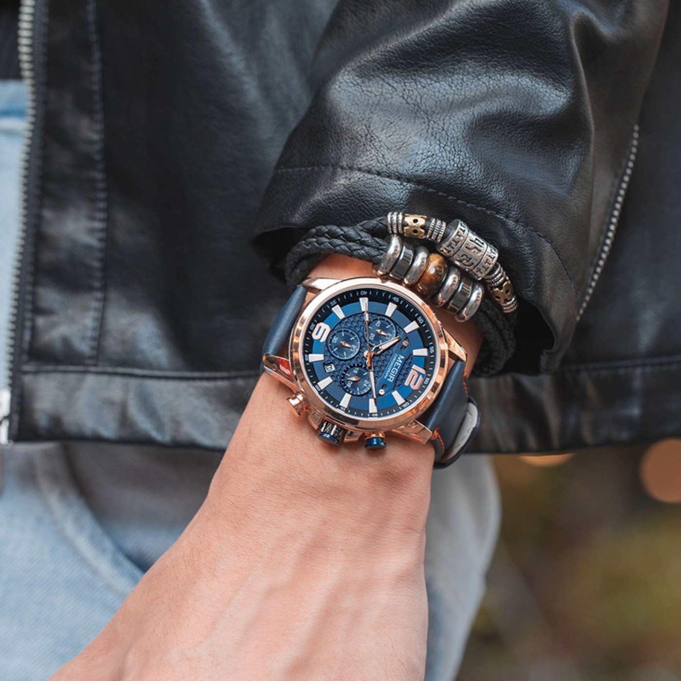 MEGIR 2020 Luxury Watches Men  - مراجعة Luxury Watch Leather وسعره