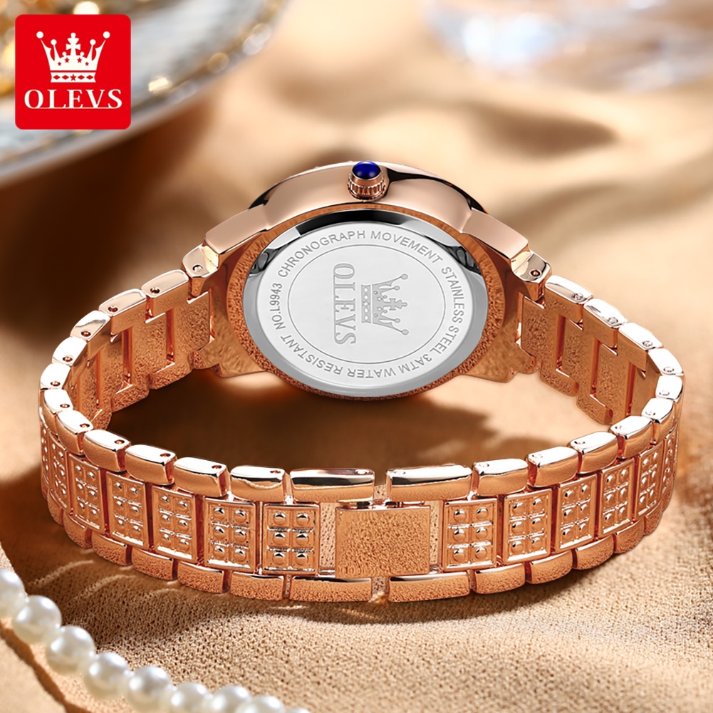 OLEVS 9943 Luxury All Diamond  - مراجعة Luxury Watch Logos وسعره