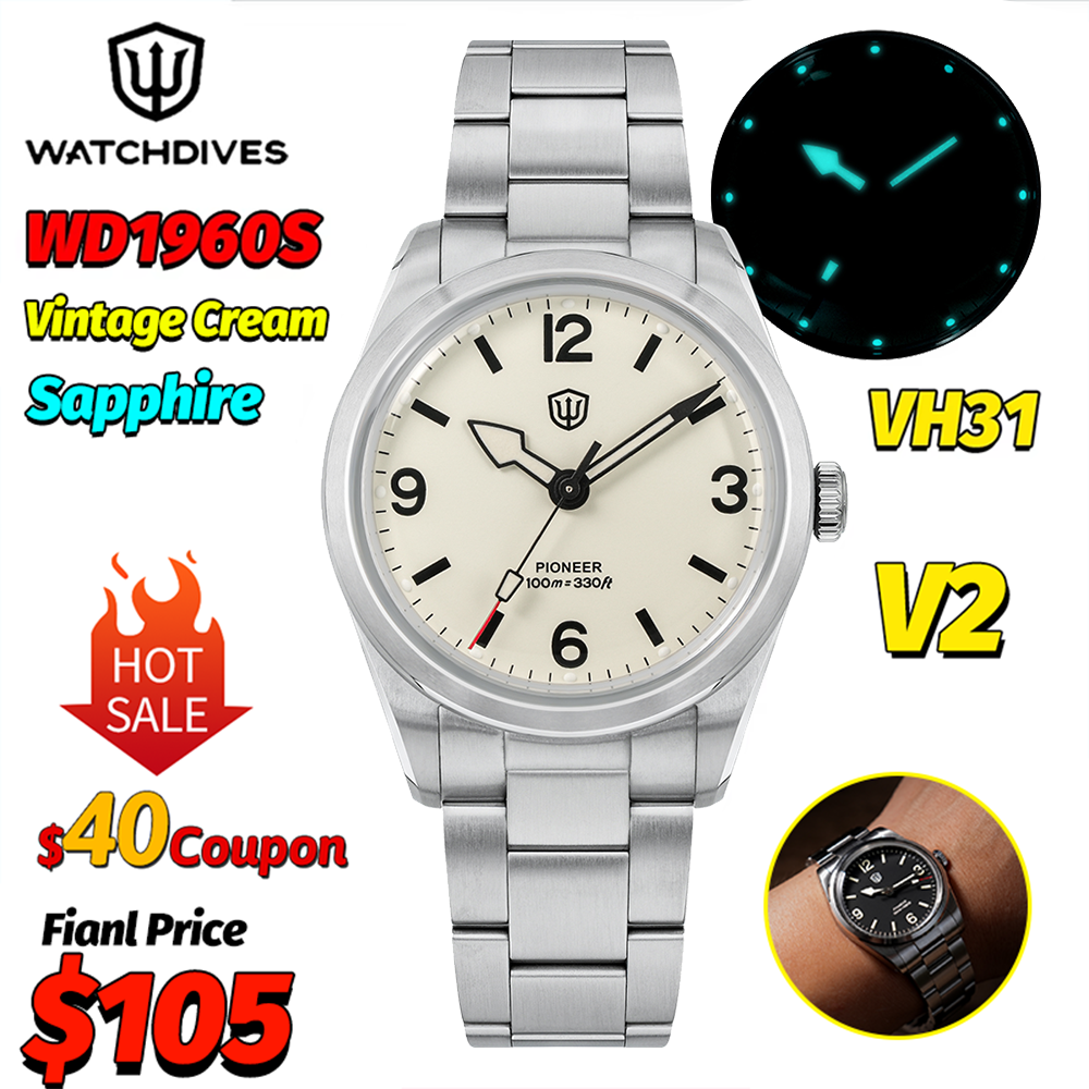 Watchdives WD1960S V2 Vintage  - مراجعة Luxury Watch With Green Dial وسعره