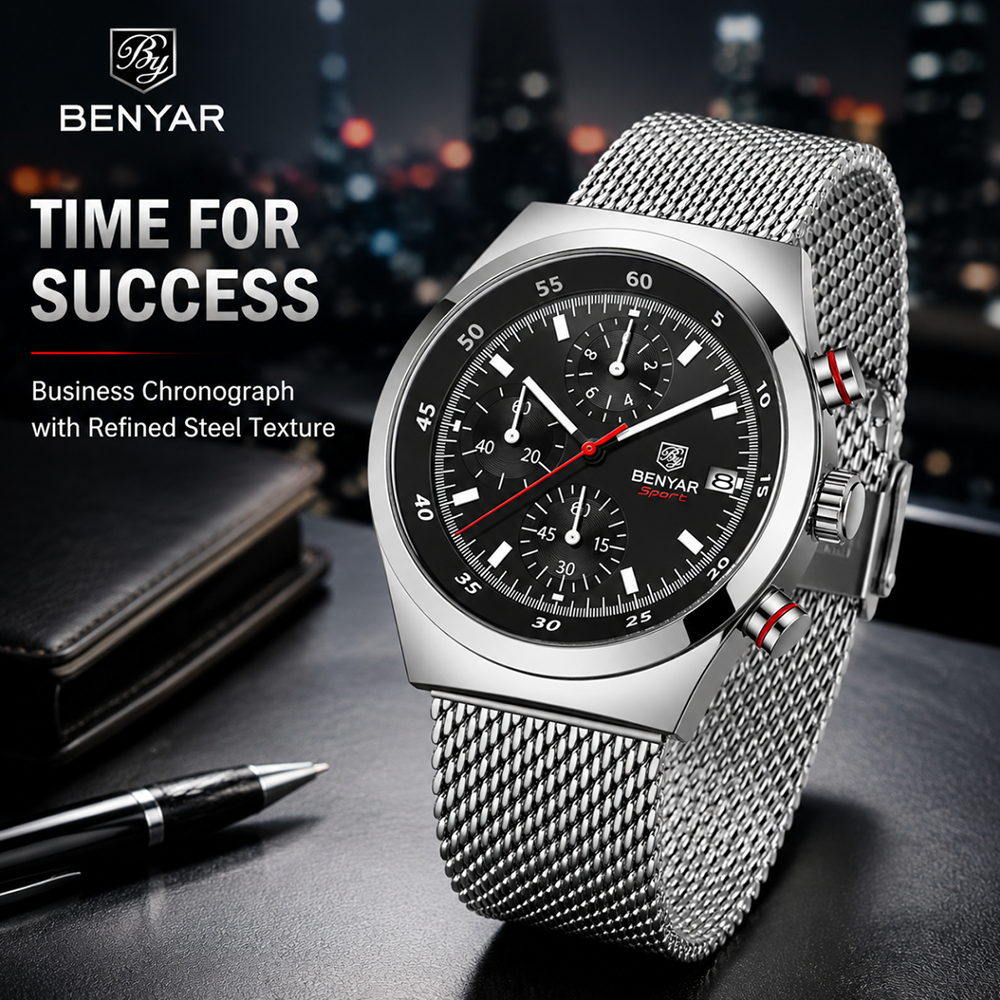BENYAR Top Luxury Brand Men's  - مراجعة Luxury Watch Green وسعره